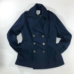 Croft & Barrow Women’s Blue Double-Breasted Pea Coat Size Small